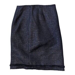 Vintage Wool Slit Skirt Metallic Shimmer Noviello Bloom Made in USA Women Size 8